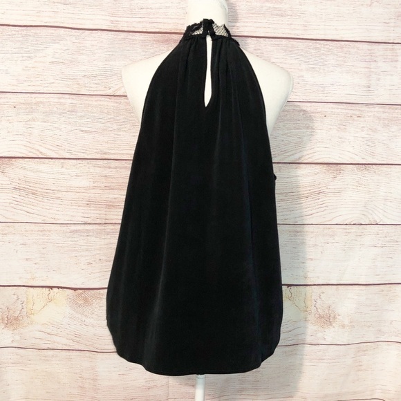 AG Adriano Goldschmied Black Lydia Mock Lace High Neck Top Size L - Picture 4 of 9